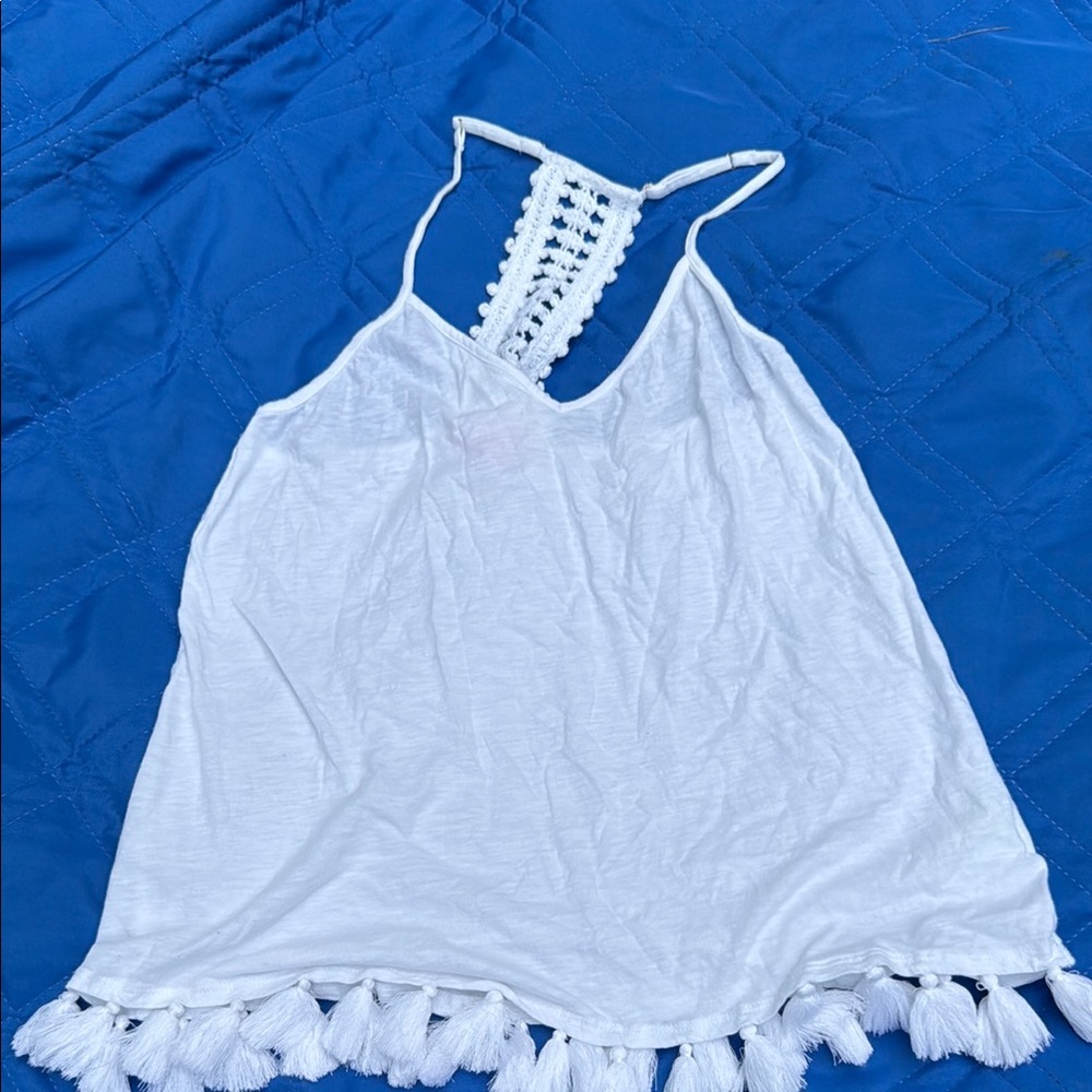 Lilly Pulitzer White Asymmetrical Backless Tank Top